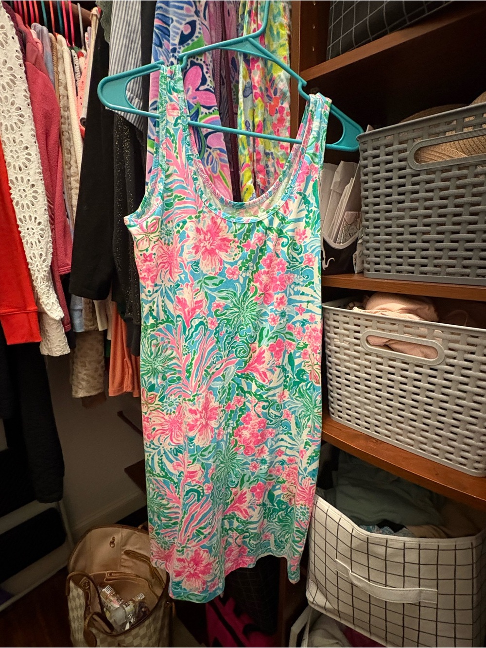 Lilly Pulitzer Pink & Teal Floral Tank